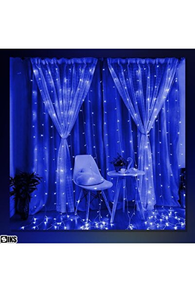 OEM Cortină luminoasă de Crăciun, 3 x 3 m, 300 LED-uri, sârmă transparentă, interconectabilă, pentru perete/fereastră