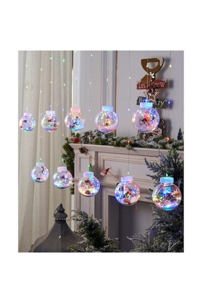 OEM Instalație de Crăciun, Glob Cortina, 10 Figurine, 3M, Multicolor