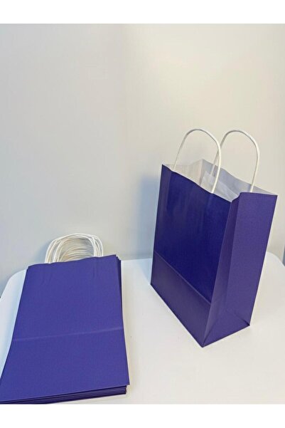 aybaş kağıtçılık 1.Kalite 18x24 Cm(20 Adet) Lacivert Renkli Kraft Kağıt Çanta,Hediye Poşeti,Hediye Paketi,Kraft Çanta