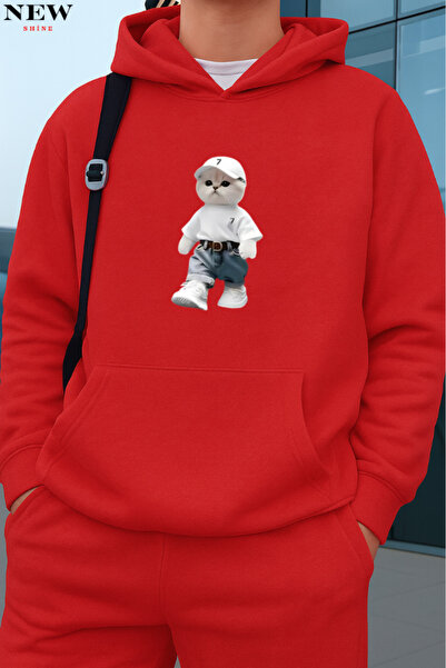 New Shine Hanorac imprimat cu pisici