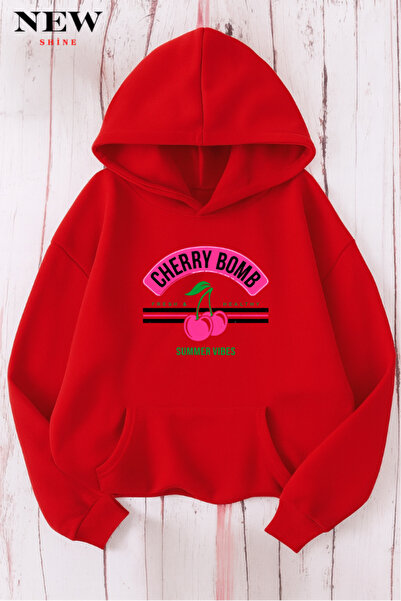 New Shine Φούτερ Cherry Bomb με τύπωμα