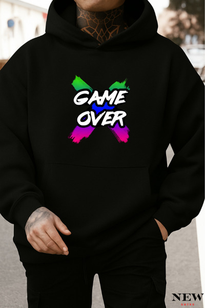 New Shine سويت شيرت بطبعة Game Over