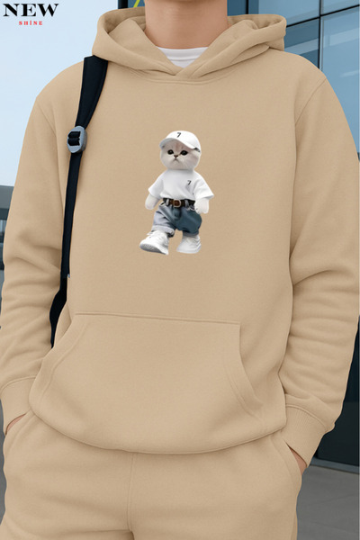 New Shine سترة مطبوعة على شكل قطة