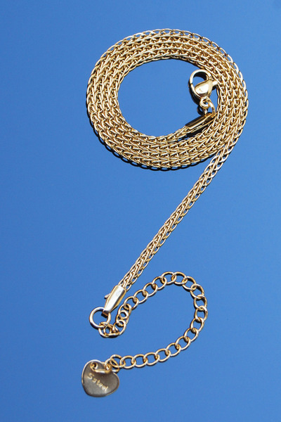 Rua Jewelry قلادة إيطالية من الفولاذ المحبوك ريكتا 3 مم لون ذهبي |   مقاوم لل...