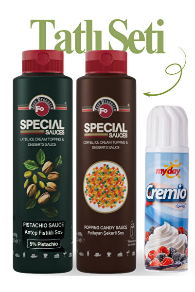 FO Antep Fıstıklı (Pistachio) Sos %5 + Patlayan Şekerli Special Sos 1000 gr +...