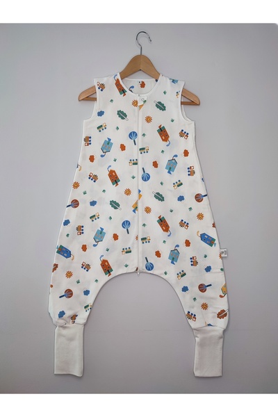 RUKİYE YAVUZ Pamuk Pazen Kolsuz Çocuk Uyku Tulumu %100 Pamuk Çift Kat Pazen 21-24 Derece 1 Tog Geniş ve Uzun Kalıp 3-10 Yaş