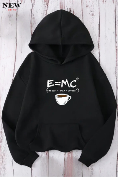 New Shine سويت شيرت مطبوع عليه قهوة