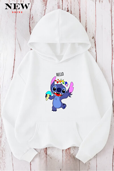 New Shine سويت شيرت مطبوع عليه ستيتش