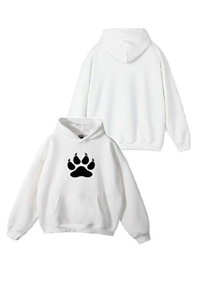 Sebesta Fashion New Season Claw Printed 3 Yarn Cotton Hooded Sweatshirt