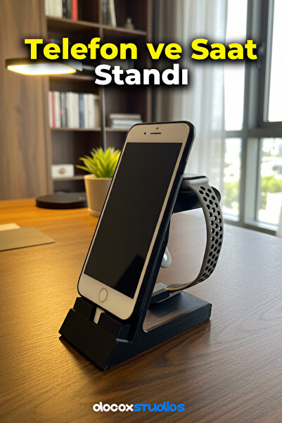 Telefon ve Apple Watch Standı Şarj Girişli Stand