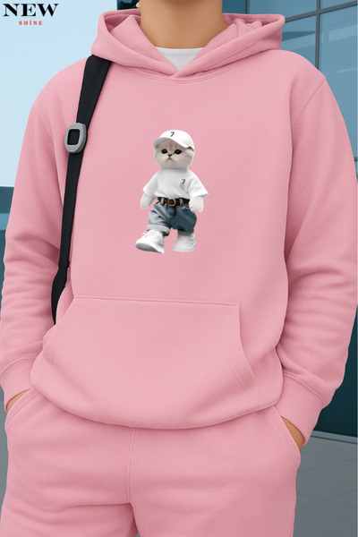 New Shine سترة مطبوعة على شكل قطة