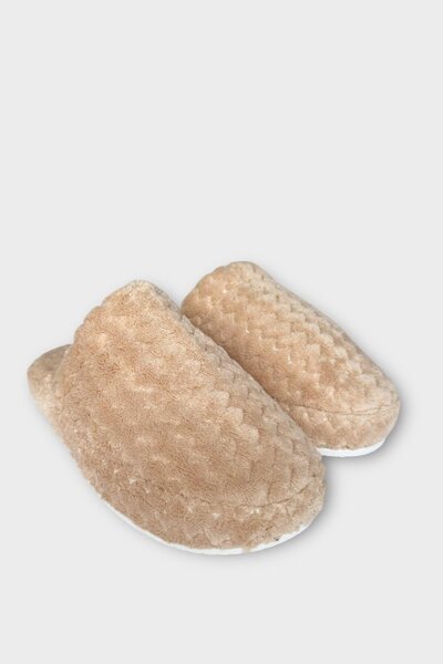 Liger Γυναικείες παντόφλες με μοτίβο ζιγκ-ζαγκ με γούνα εσωτερικά, αντιολισθητική σόλα ΜΠΕΖ