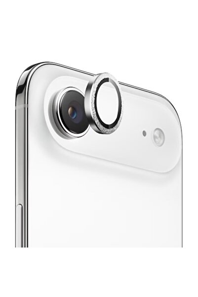 Stef's Cat Protecție pentru obiectivul camerei compatibilă cu iPhone 17 Air - Sticlă cu ramă metalică originală (argintie)