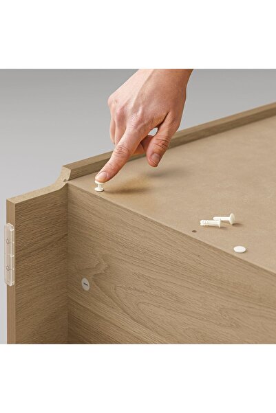 hobiurun Cam kapaklı kitaplık, meşe görünümlü, 120x30x202 cm