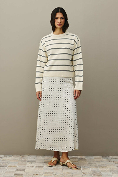 Fahhar سترة تريكو أساسية مخططة إكرو