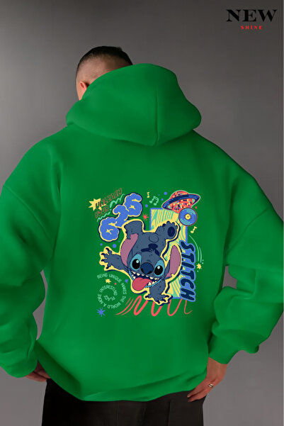 New Shine سويت شيرت مطبوع عليه ستيتش