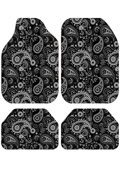Çiçek Desenli Dekoratif Desenli Oto Paspas Takımı Tüm Modellere Uyumlu Universal Kesim