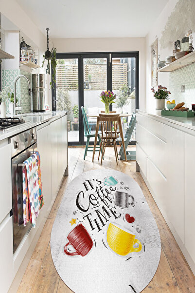 EVİMSEN Dijital Baskılı Yıkanabilir ve Kaymaz Tabanlı Kupa Bardak Desenli Ova...