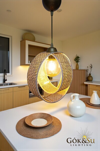 Göksu Lighting Rattan Ravana Model Moder Avize Hol Antre Mutfak Balkon