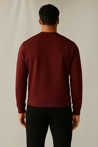 COMBİNE MİCHAİL Чоловічий зимовий товстий базовий светр бордового кольору
