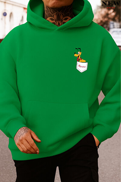 New Shine سترة رياضية مطبوعة عليها كلب في الجيب