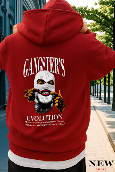 New Shine سويت شيرت مطبوع عليه عبارة Gangsters