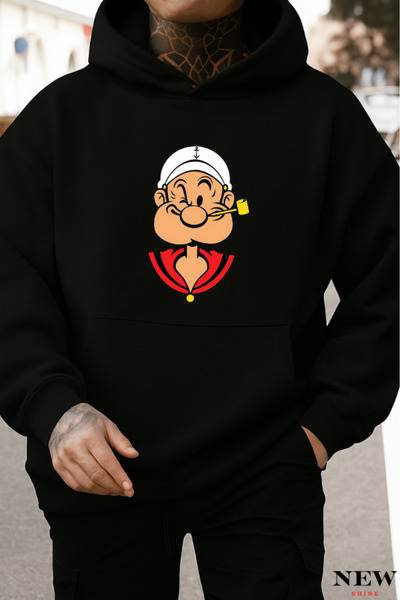 New Shine سويت شيرت مطبوع عليه بوباي