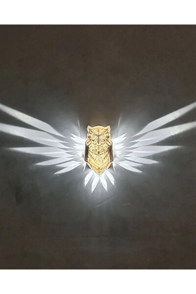 hivhestın Dekoratif Baykuş LED Işık Lamba(12x20x9 cm) - PLA Malzeme + 3D Yazı...