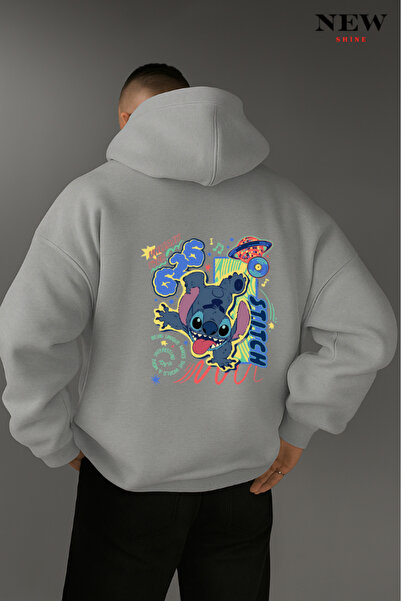 New Shine سويت شيرت مطبوع عليه ستيتش