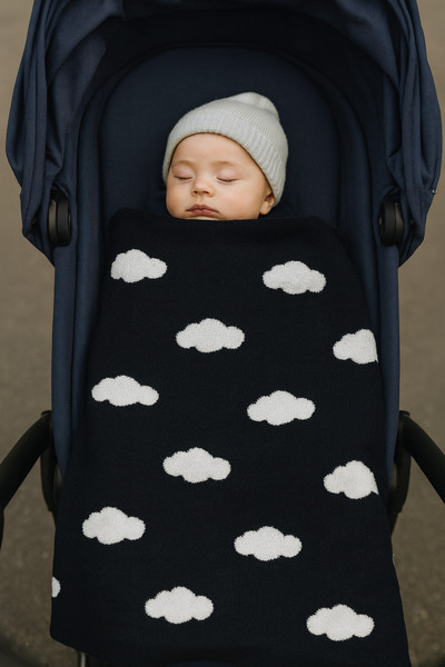 Sebir Moda Cloud Patterned Knitwear Baby Blanket 90X90Cm