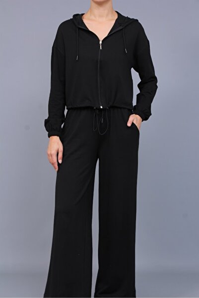 Rouge crop ceketli 2 iplik kumaş eşofman takımı