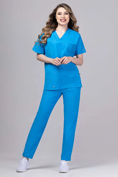 OEM ΝΕΑ COOL premium γυναικεία ιατρική στολή, μπλε ωκεανού