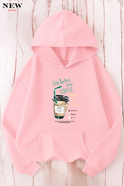 New Shine سويت شيرت مطبوع عليه قهوة