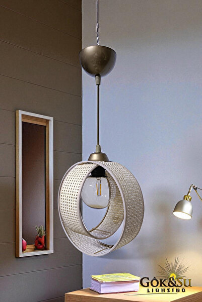 Göksu Lighting Rattan Ravana Model Moder Avize Hol Antre Mutfak Balkon