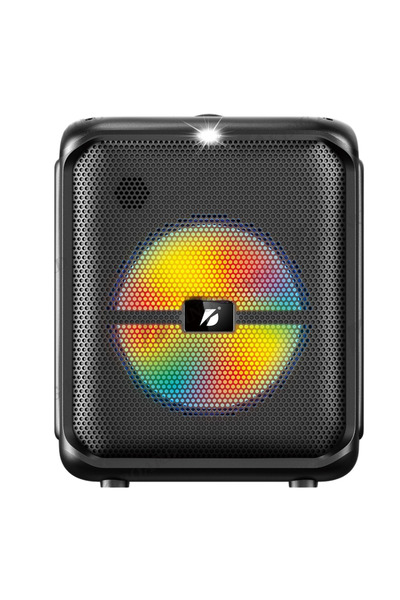 iKlassQeer Portable Speaker 10” 100W with RGB Lights and Wireless Microphone
