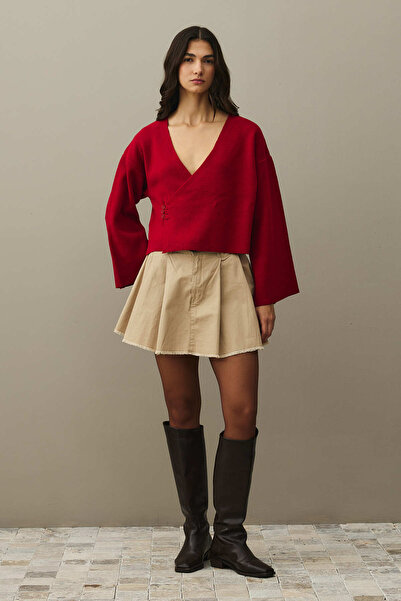 Fahhar Kimono Cardigan Red