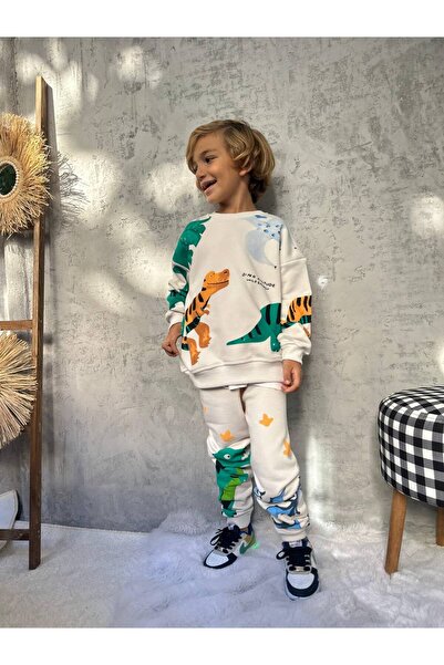 Alvadonna Boy's Set with Dinosaurs, Top and Bottom