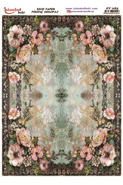 İstanbul Hobi ورق ديكور نحاسي 30×42 سم PT-285 زهور