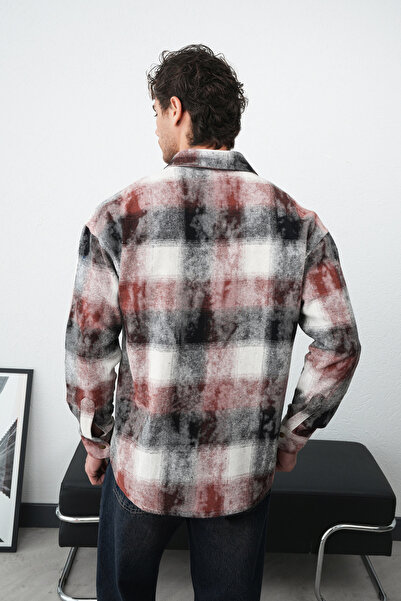 İLKCET MODA Πουκάμισο Ξυλοκόπο με καρό σχέδιο και λεπτομέρεια με κουμπωτά κουμπιά