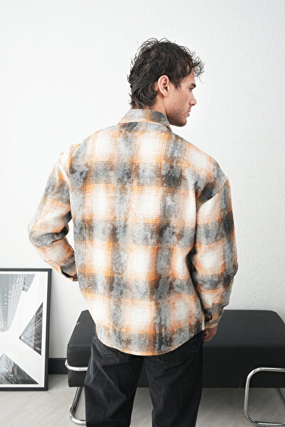 İLKCET MODA Πουκάμισο Ξυλοκόπο με καρό σχέδιο και λεπτομέρεια με κουμπωτά κουμπιά