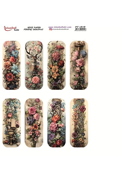 İstanbul Hobi Pirinç Dekopaj Kağıdı 30x42cm PT-1878 Çiçekler