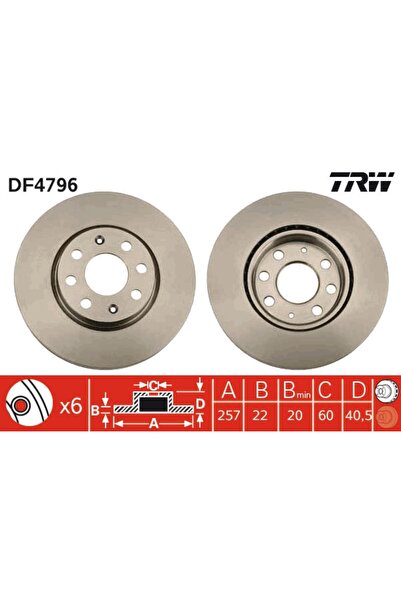 TRW Brake Disc, front left/right, Fiat Grande Punto,