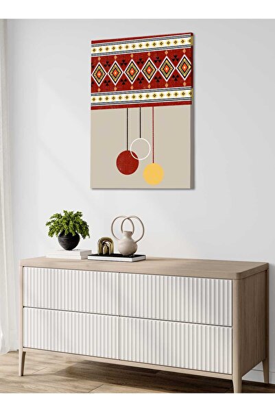 LOWHA لوحة فنية جدارية من القماش مشدودة على إطار خشبي بنمط مستوحى من الثقافة ...