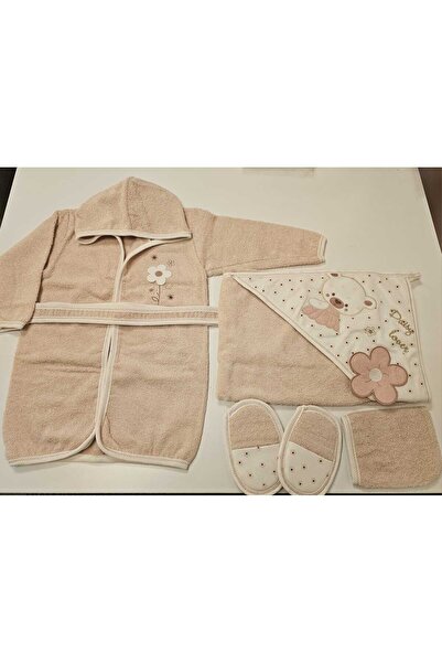 Balgüneş Tekstil Bornoz Seti 4 lü Kız Bebek