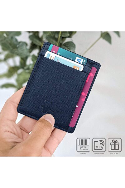 Wildhorn Blue Leather Men's Card Holder (WHCC207)