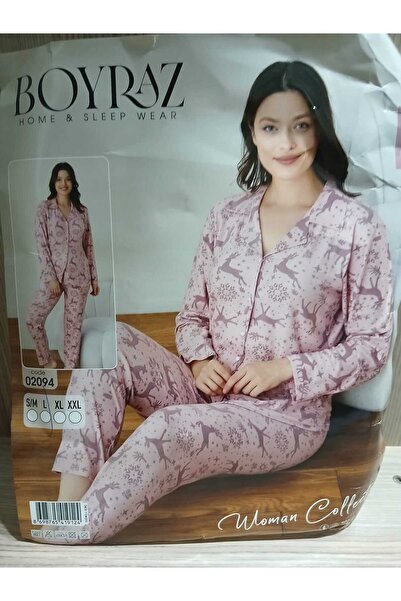 BOYRAZ طقم بيجامة من الجلد المدبوغ بأزرار