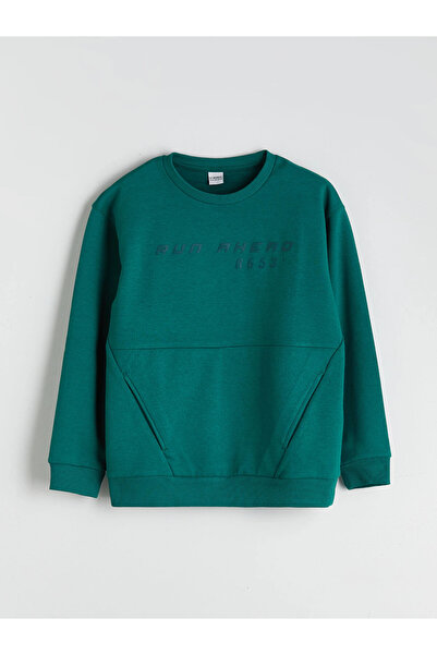 LC Waikiki Hanorac pentru băiat LCW Kids Green Crew Neck