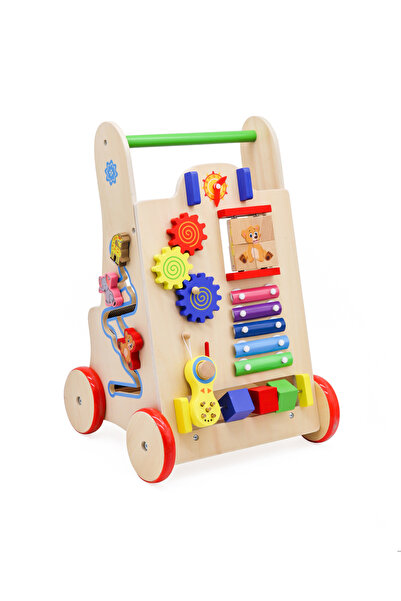 SERSIMO Wooden walker for children with educational games, 51x32x31 cm, multi...