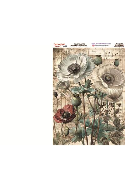 İstanbul Hobi ورق ديكور نحاسي 30×42 سم PT-582 زهور