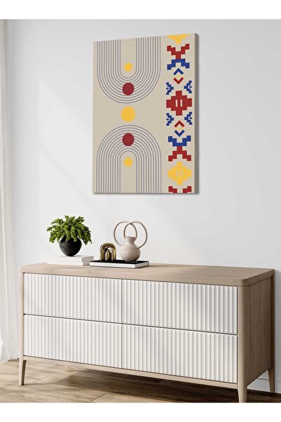 LOWHA لوحة فنية جدارية من القماش مشدودة على إطار خشبي بنمط مستوحى من الثقافة ...